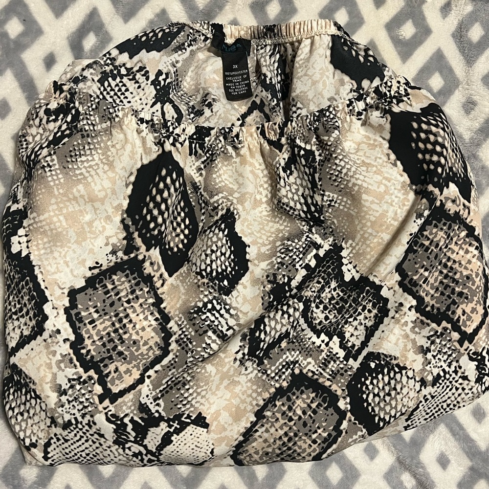 Snake-Skin off the Shoulder Top